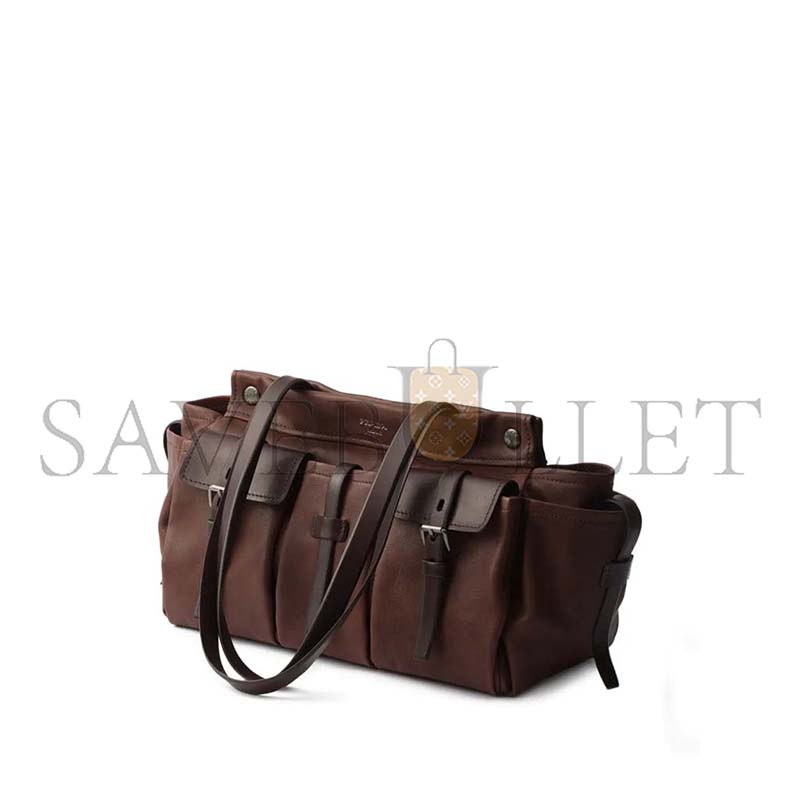 PRADA ROUTE LARGE LEATHER HANDBAG 1BG644 (34*25*17cm)